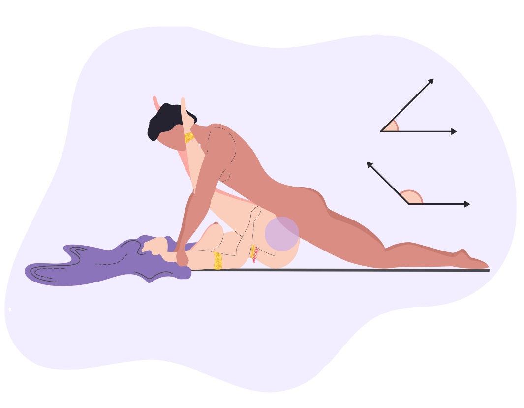 امرأة تستخدم وسادة أسفل الحوض لتغيير زاوية الإيلاج أثناء الجماع لزيادة المتعة